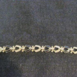 FLASH SALE: SWAROVSKI Swan Signed Goldtone Black Enamel Bracelet